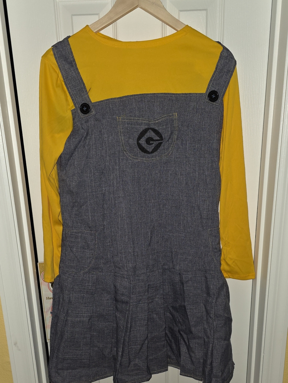 Official Minions Grey Pinafore Dress with Yellow Top Halloween Costume